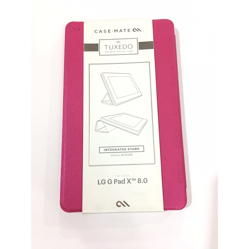 OEM Case-Mate Tuxedo Stand Folio Pink for LG G Pad X 8.0 Tablet Msrp $45 New